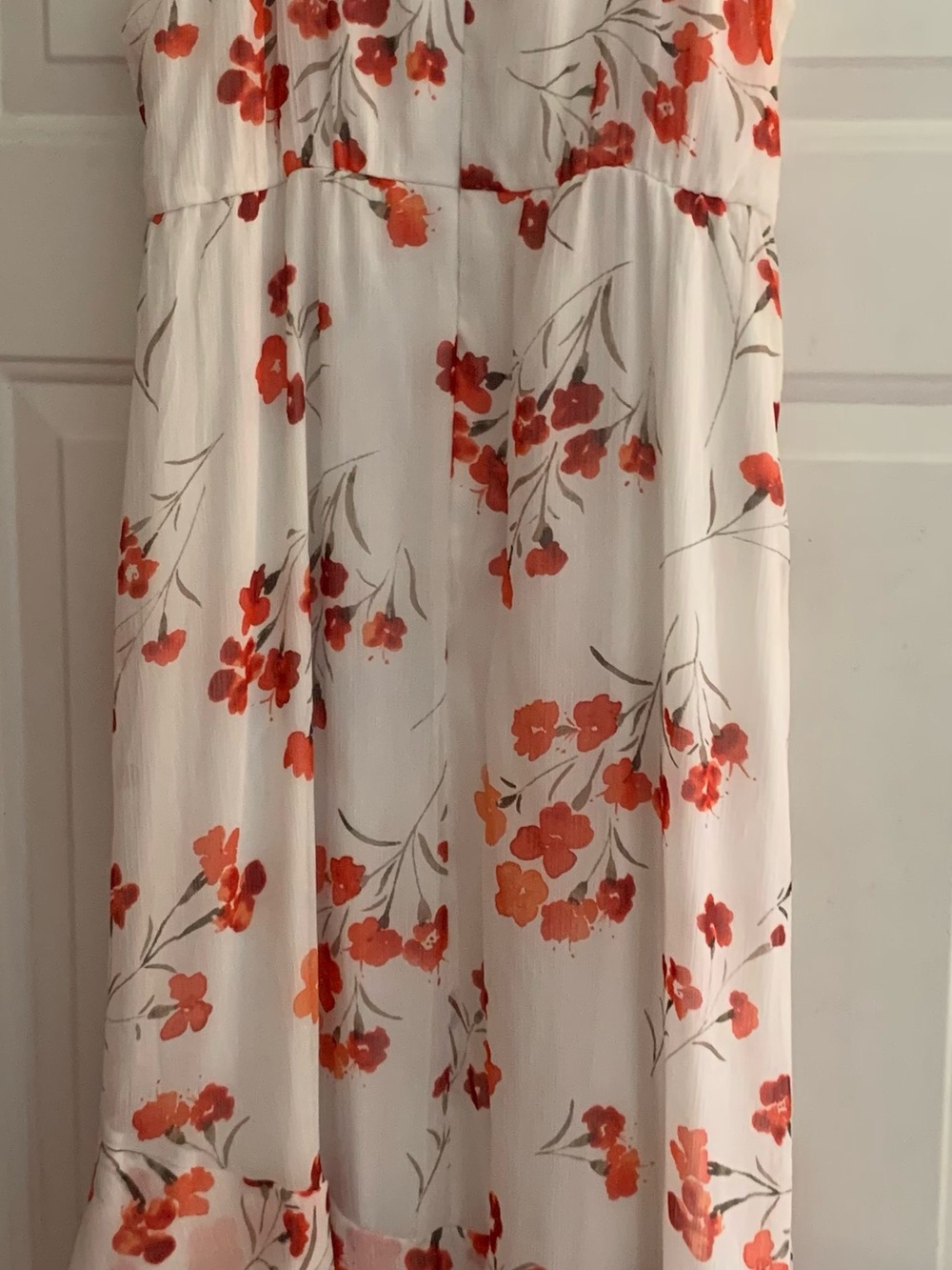 Calvin Klein White Jumpsuit with Orange Floral Print